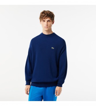 Lacoste Relaxed fit jumper in navy wool