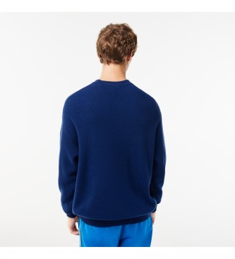 Lacoste Relaxed fit jumper in navy wool