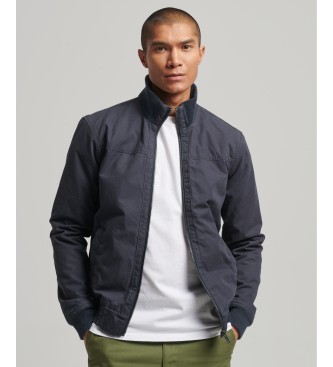 Superdry Bermber jacket with navy knitted collar