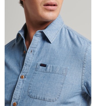 Superdry Camicia a maniche corte blu con logo vintage