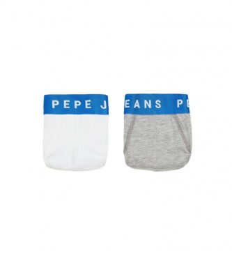 Pepe Jeans Pack 2 slips Logo blanc, gris
