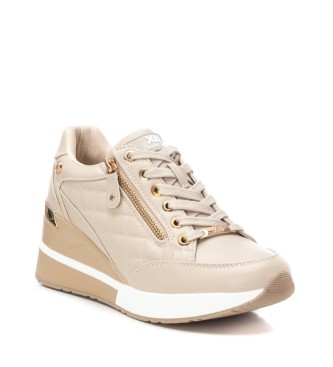 Xti Sneakers casual beige -Altezza zeppa 6cm-