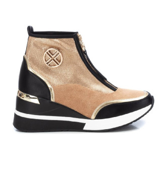 Xti Beige bootie style trainers -Height 6cm wedge