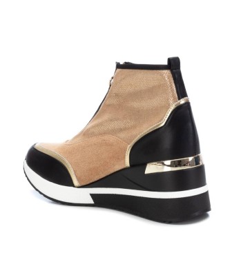 Xti Beige bootie style trainers -Height 6cm wedge