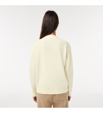 Lacoste Pullover i ull med vit rund hals