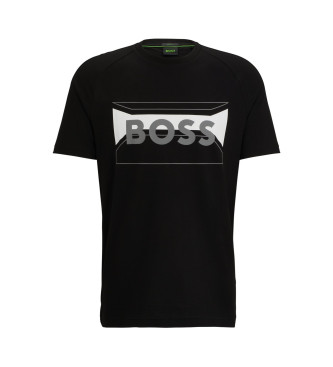 BOSS T-shirt nera con logo design