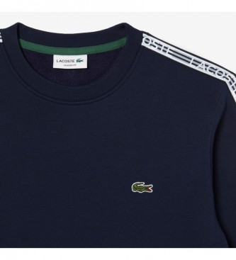 Lacoste Flanell Sweatshirt Streifen Logo navy