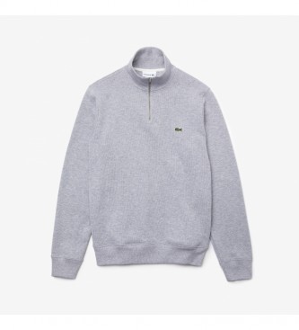 Lacoste Sweatshirt com gola cinzenta com fecho de correr