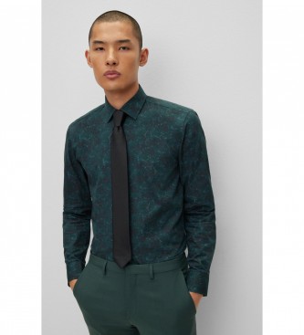 HUGO Gravata de seda preta