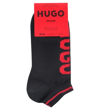 HUGO Pack 2 Pair of Cotton Ankle Socks black