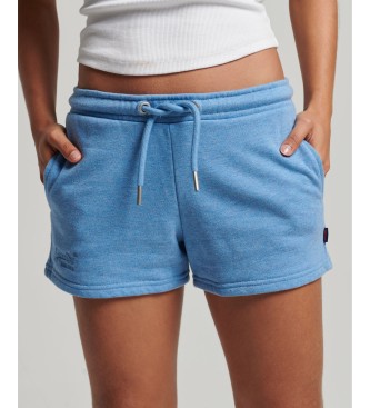 Superdry Stickade shorts med bl broderad Vintage-logotyp