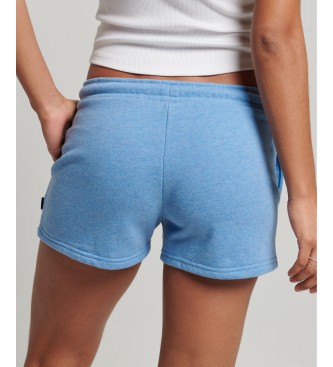 Superdry Pantaloncini in maglia con logo vintage ricamato blu