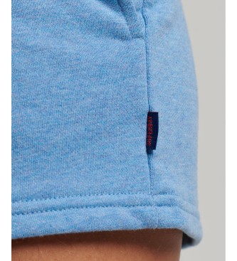 Superdry Pantaloncini in maglia con logo vintage ricamato blu