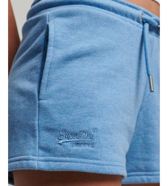 Superdry Stickade shorts med bl broderad Vintage-logotyp