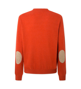Hackett London Maglione in lana merino arancione