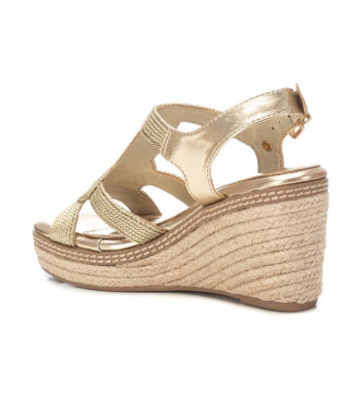 Xti Sandals 142320 gold -Height 10cm wedge