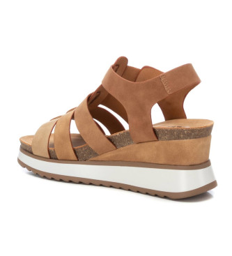 Xti Sandals 142826 brown -Height 7cm wedge