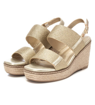 Xti Sandals 142832 gold -Height 9cm wedge
