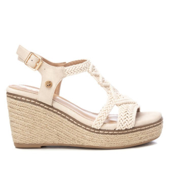 Xti Sandals 142834 off-white -Height 8cm wedge
