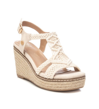 Xti Sandals 142834 off-white -Height 8cm wedge