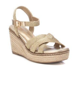 Xti Sandals 142906 gold-height wedge 8cm