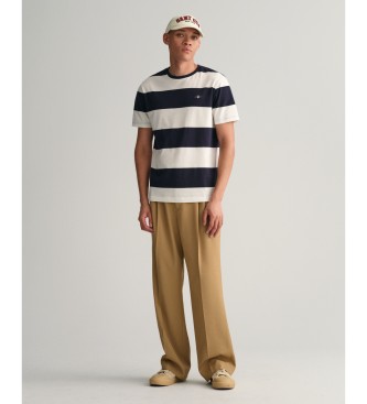 Gant Wide-striped T-shirt white, navy