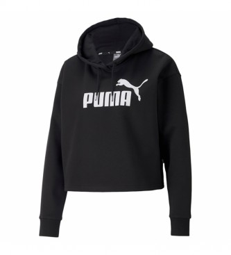 Puma Felpa con cappuccio corta Essential con logo nera