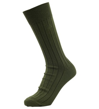 Superdry Skarpety unisex z organicznej bawełny w prążki w kolorze zielonym