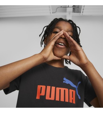 Puma T-Shirt Essentials+ com logtipo em dois tons preto