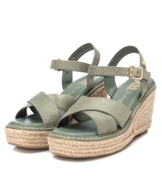 Xti Sandals 142251 green -Height wedge 8cm