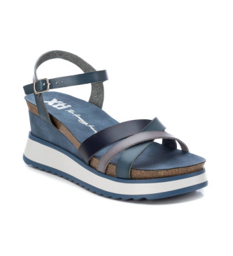 Xti Sandals 142748 blue -Height wedge 6cm