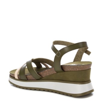 Xti Sandals 142748 green -Height wedge 6cm