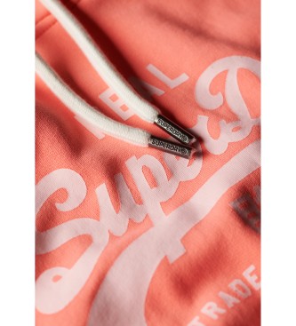 Superdry Sweatshirt med huva och neonorange grafik