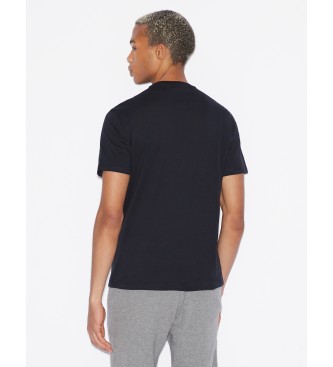 Armani Exchange Regular fit gebreid T-shirt Effen marineblauw