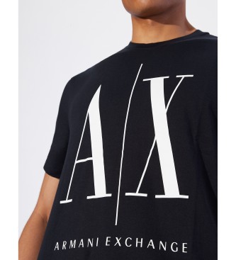 Armani Exchange Regular fit gebreid T-shirt Effen marineblauw