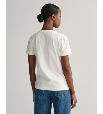 Gant T-shirt bouclier  col en V blanc