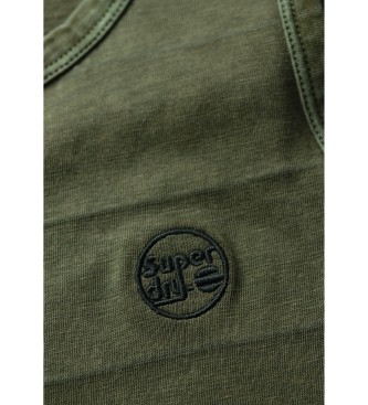 Superdry T-shirt in cotone testurizzato con logo Vintage verde