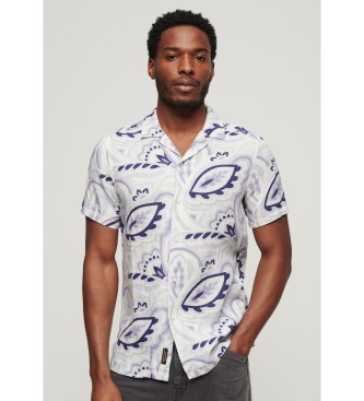 Superdry Camisa de lino estampada blanco