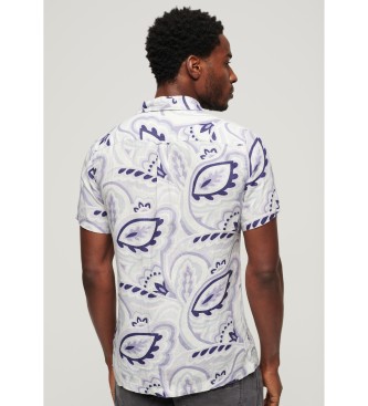 Superdry White printed linen shirt