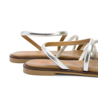 porronet Leather Sandals Cara silver