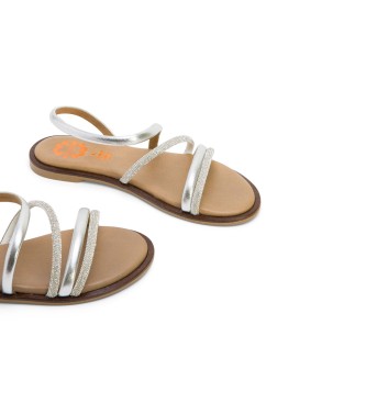 porronet Leather Sandals Cara silver