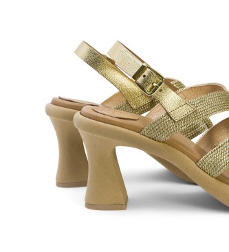 Porronet Gouden Lada leren sandalen -Hoogte 9cm- -Hoogte 9cm- -Hoogte 9cm- -Hoogte 9cm- -Leren sandalen 