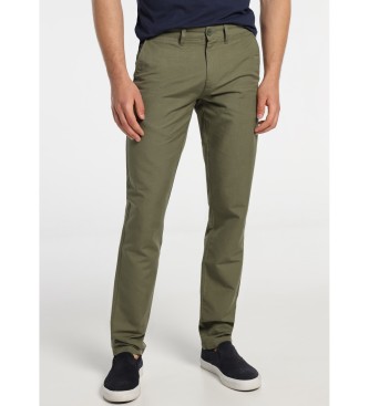 Bendorff Pantalon chino en coton et lin vert