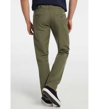Bendorff Pantaloni chino in lino e cotone verde