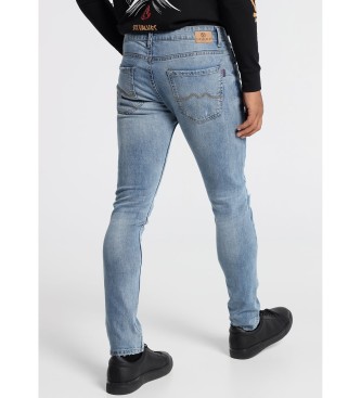 Six Valves Jeans Medium Lichtblauw Schade