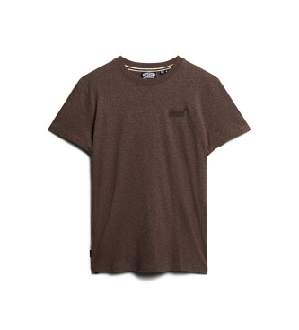 Superdry T-shirt i kologisk bomuld med brunt Essential-logo
