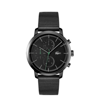 Lacoste Replay Analogue Watch with Leather Strap Black