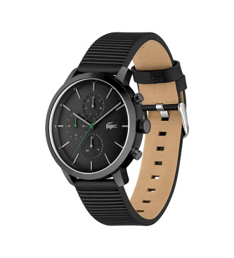 Lacoste Replay Analogue Watch with Leather Strap Black