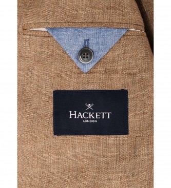 Hackett London Bruine linnen blazer Delav