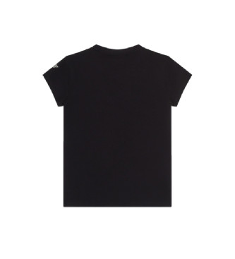 EA7 T-shirt a maniche corte nera lucida